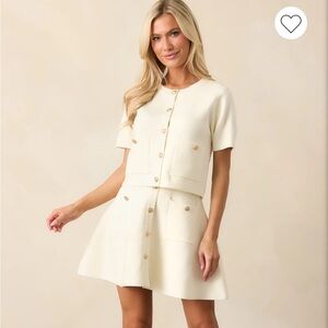 Ivory Short Sleeve Cardigan